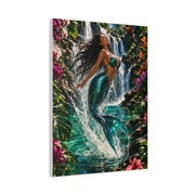 Tropical Waterfall Mermaid Escape Wall Art & Canvas Print