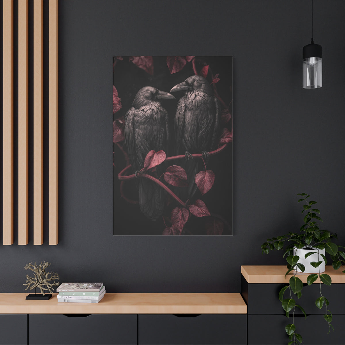 Pair of Ravens Gothic Romance Wall Art & Canvas Print
