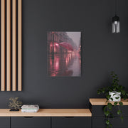 Dreamy Pink Umbrella Rain Scene Wall Art & Canvas Print
