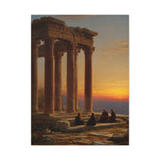 Greek Temple Ruins at Sunset with Philosophers Wall Art & Canvas Print