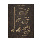 Antique Golf Club Patent Diagram Wall Art & Canvas Print