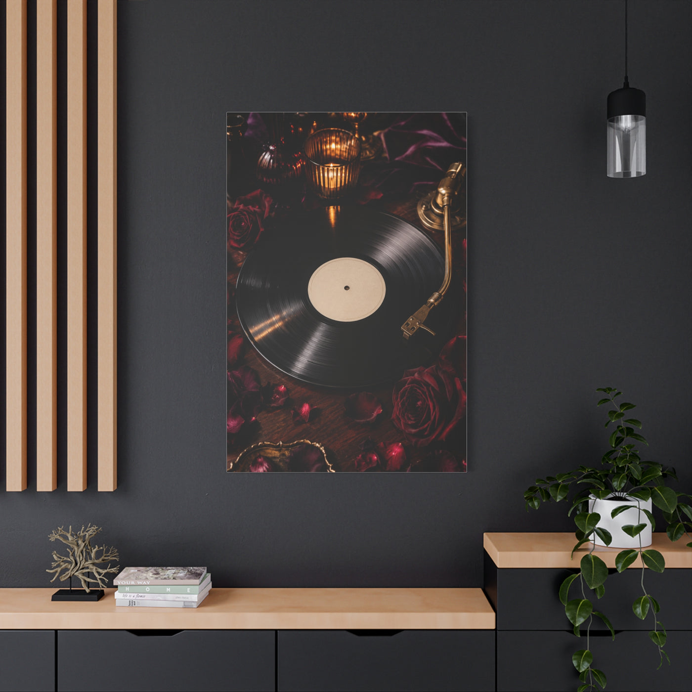 Vinyl Record Candlelit Romance Still Life Wall Art & Canvas Print