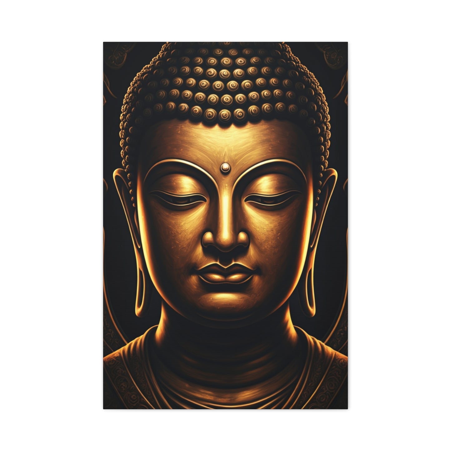 Sacred Golden Calm Buddha Portrait Wall Art & Canvas Prints
