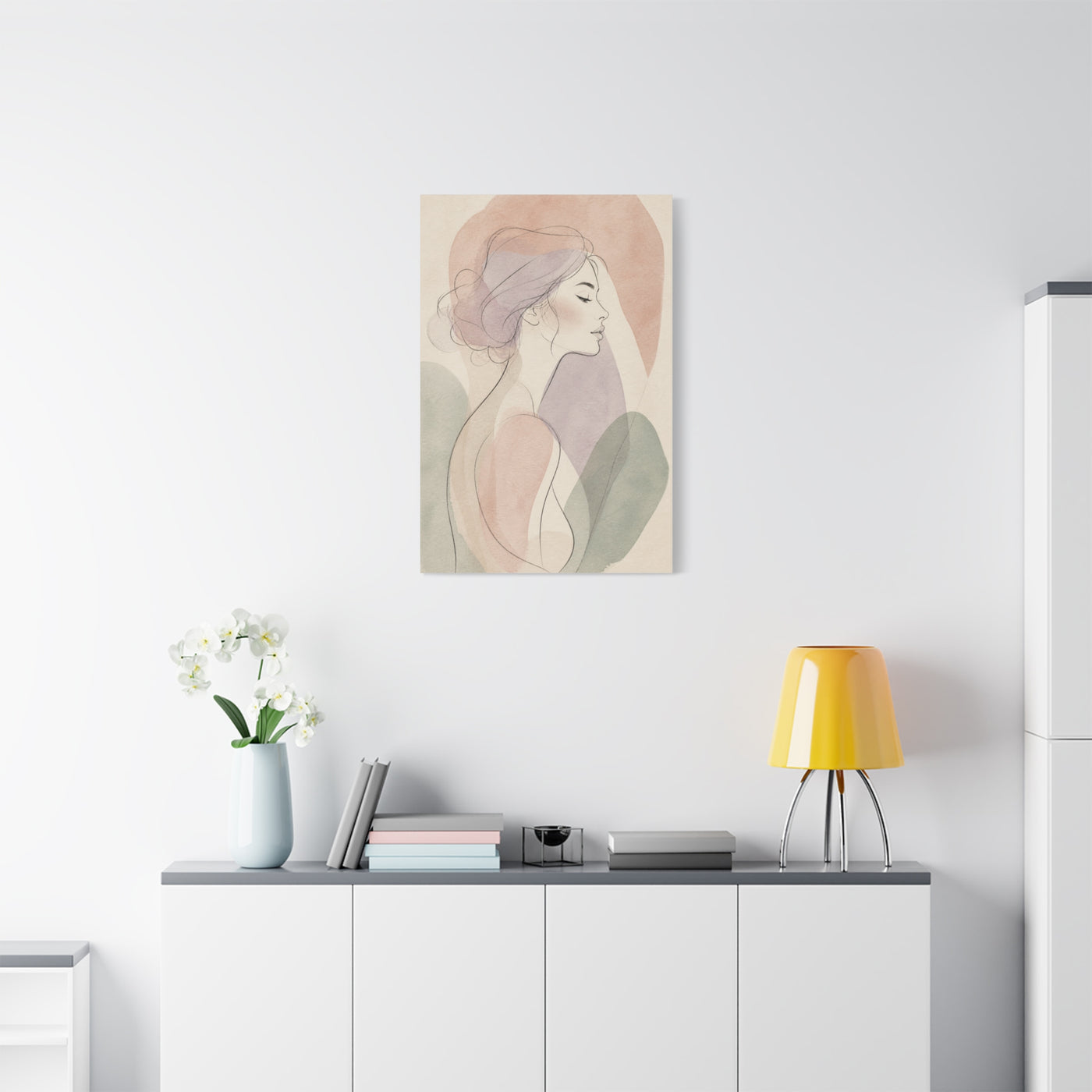 Soft Contour Feminine Portrait Wall Art & Canvas Print