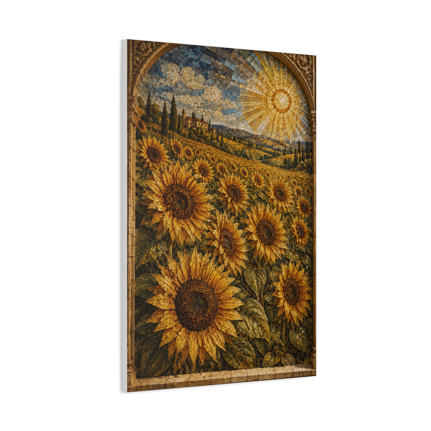 Architectural Mosaic Sunflower Field Wall Art & Canvas Print