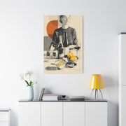 Minimalist Line Art Dining Scene Wall Art & Canvas Print