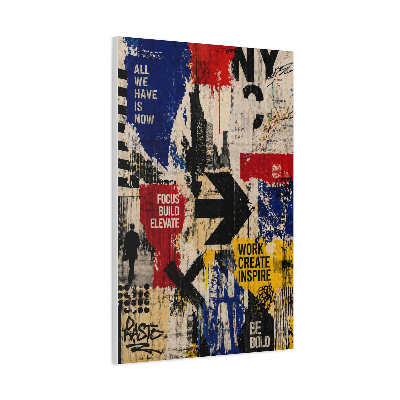Urban Motivation Collage Statement Wall Art & Canvas Print