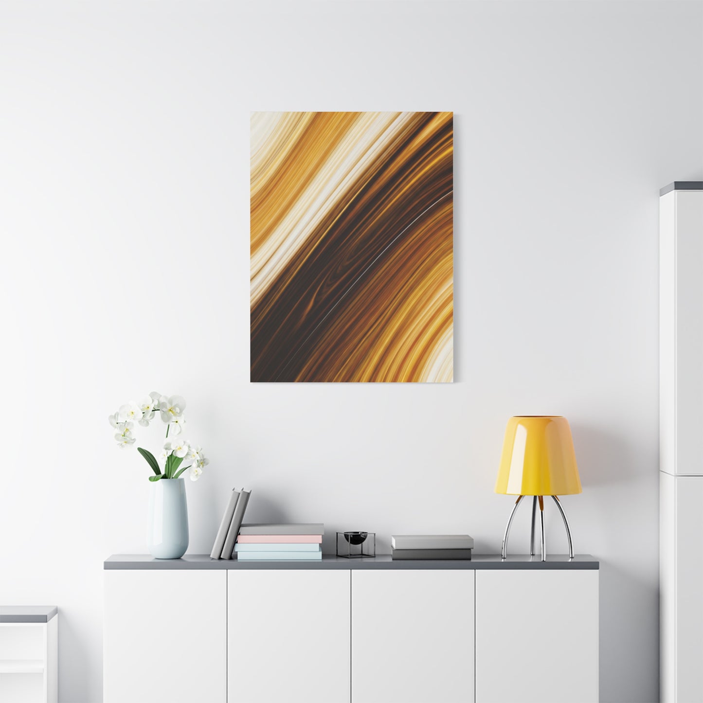 Dark Gold Stream Abstract Wall Art & Canvas Prints
