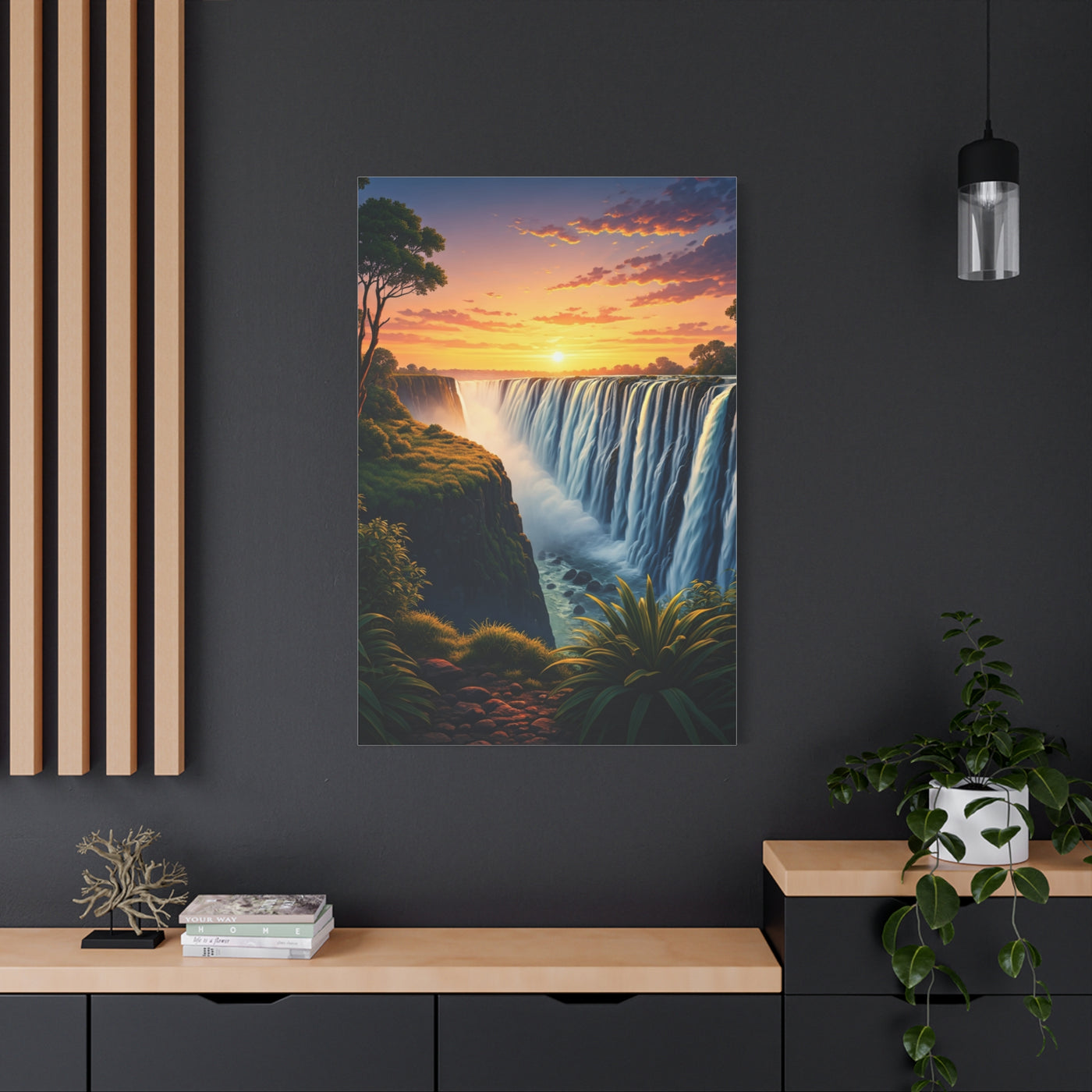 Waterfall at Golden Horizon Wall Art & Canvas Prints