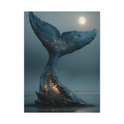 Moonlit Driftwood Whale Tail Wall Art & Canvas Print