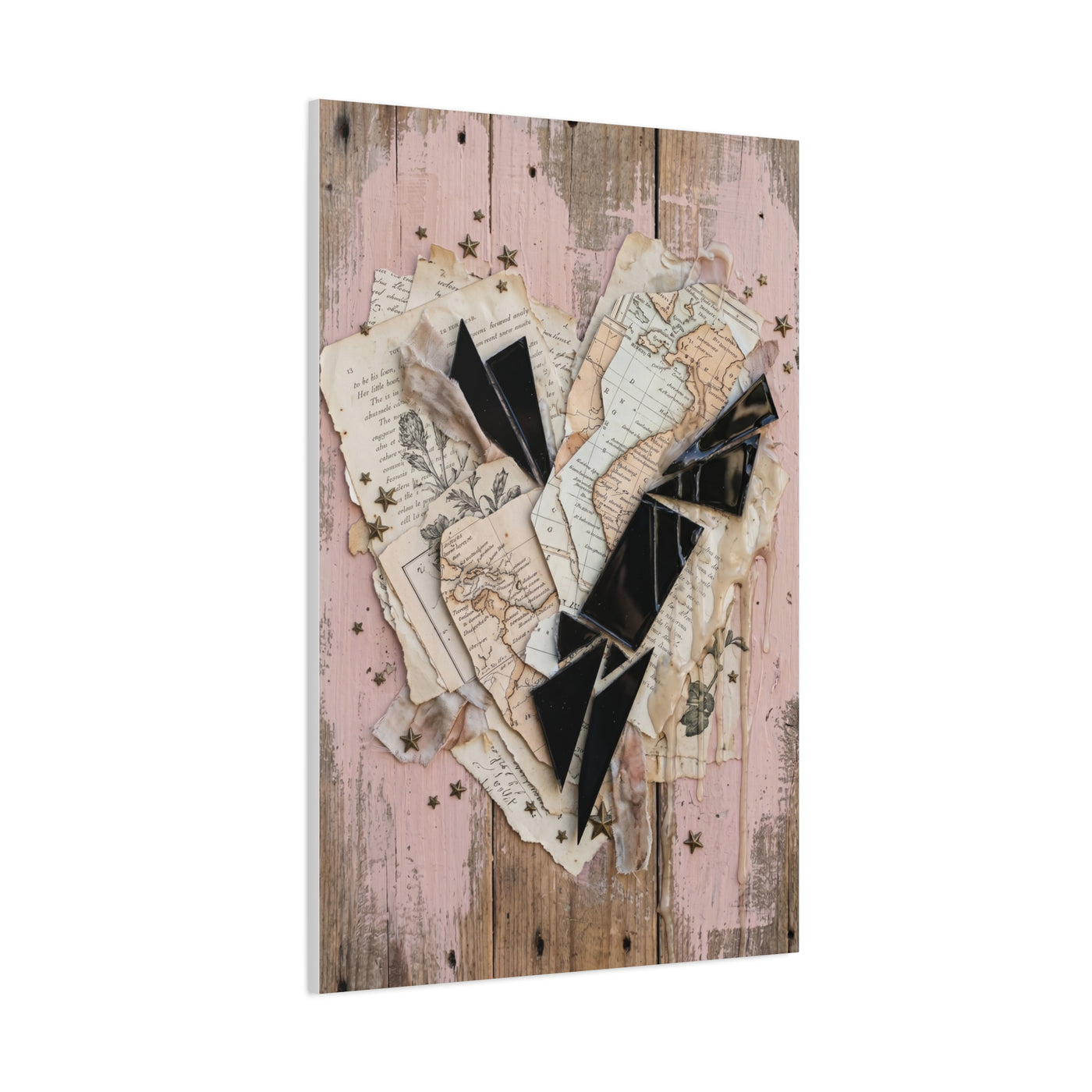 Reclaimed Mixed Media Heartless Romance Wall Art & Canvas Print