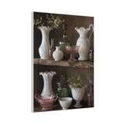 Antique Glassware Still Life Shelf Display Wall Art & Canvas Print