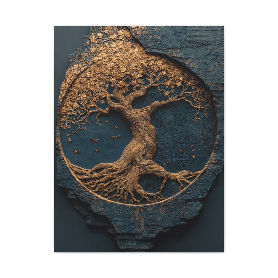 Gold Tree of Life Relief Wall Art & Canvas Print