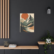 Mid-Century Graphic Sunset Mountain Wall Art & Canvas Print