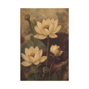 Vintage Lotus Botanical Painting Wall Art & Canvas Print