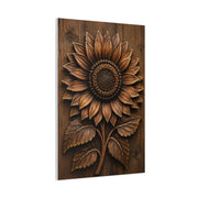 Carved Wooden Sunflower Relief Wall Art & Canvas Print