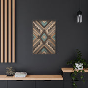 Reclaimed Wood Aztec Geometric Panel Wall Art & Canvas Print