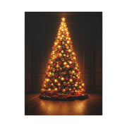 Golden Christmas Tree Glow Wall Art & Canvas Print