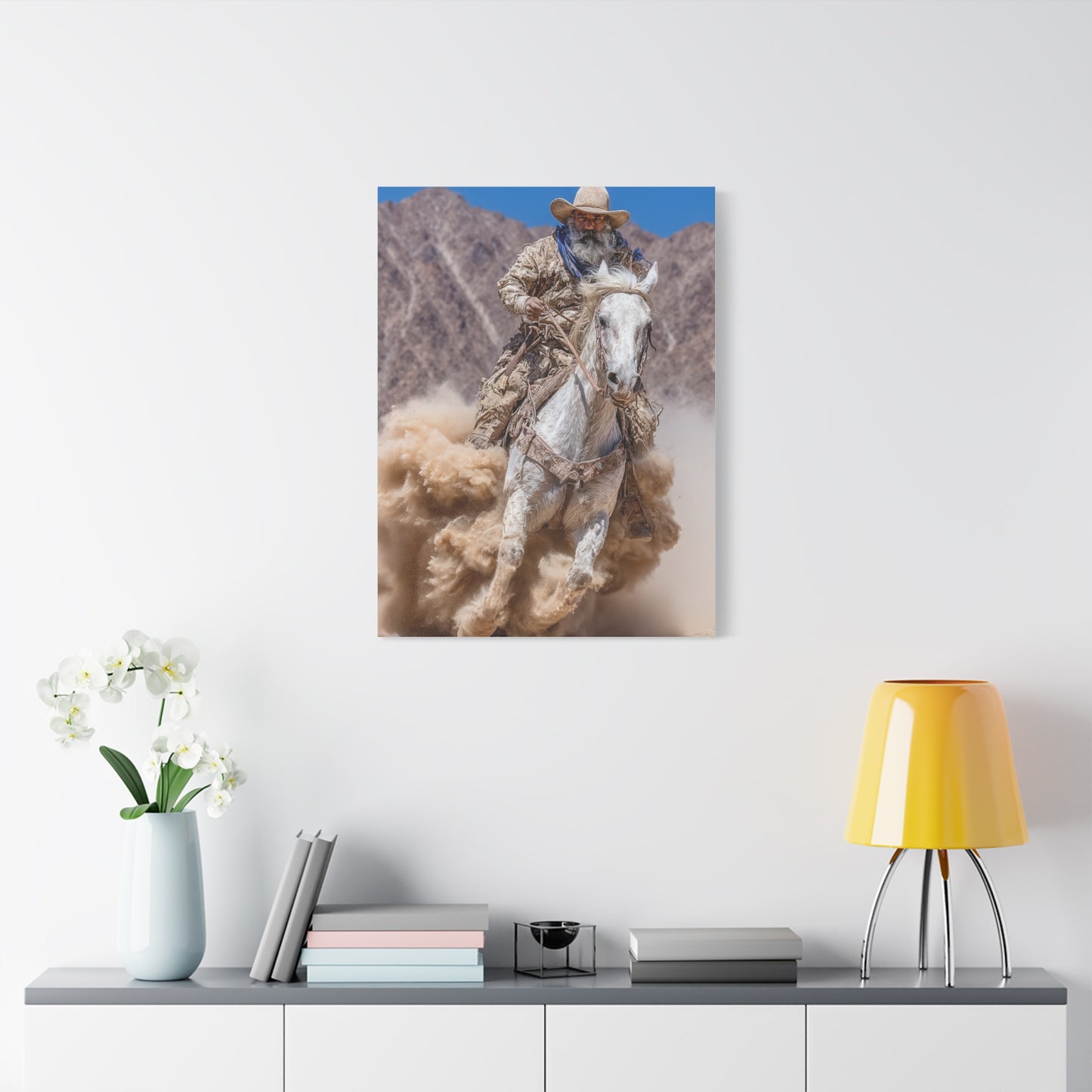 Dust Storm Cowboy Gallop Wall Art & Canvas Print