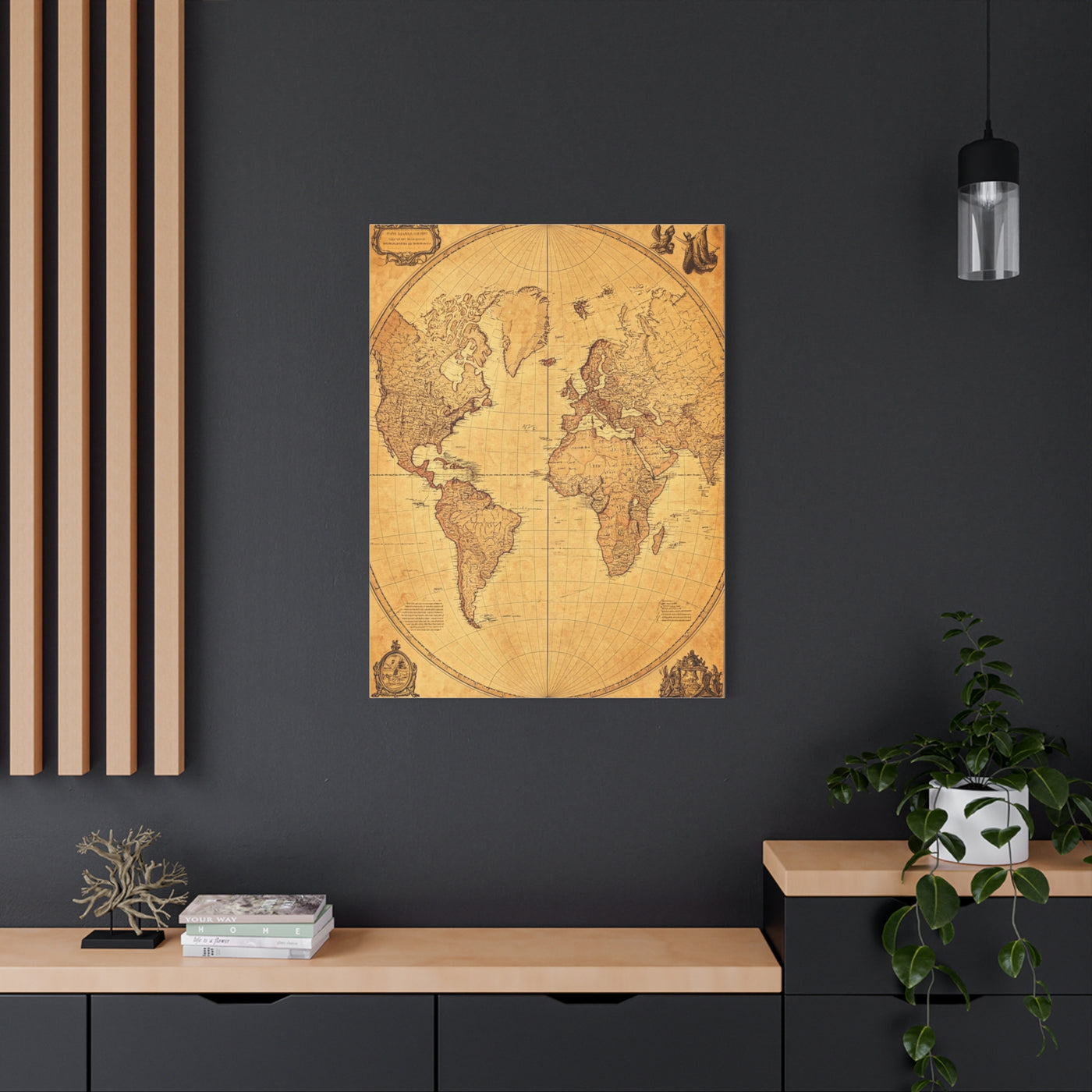 Antique Oval World Atlas Map Wall Art & Canvas Prints