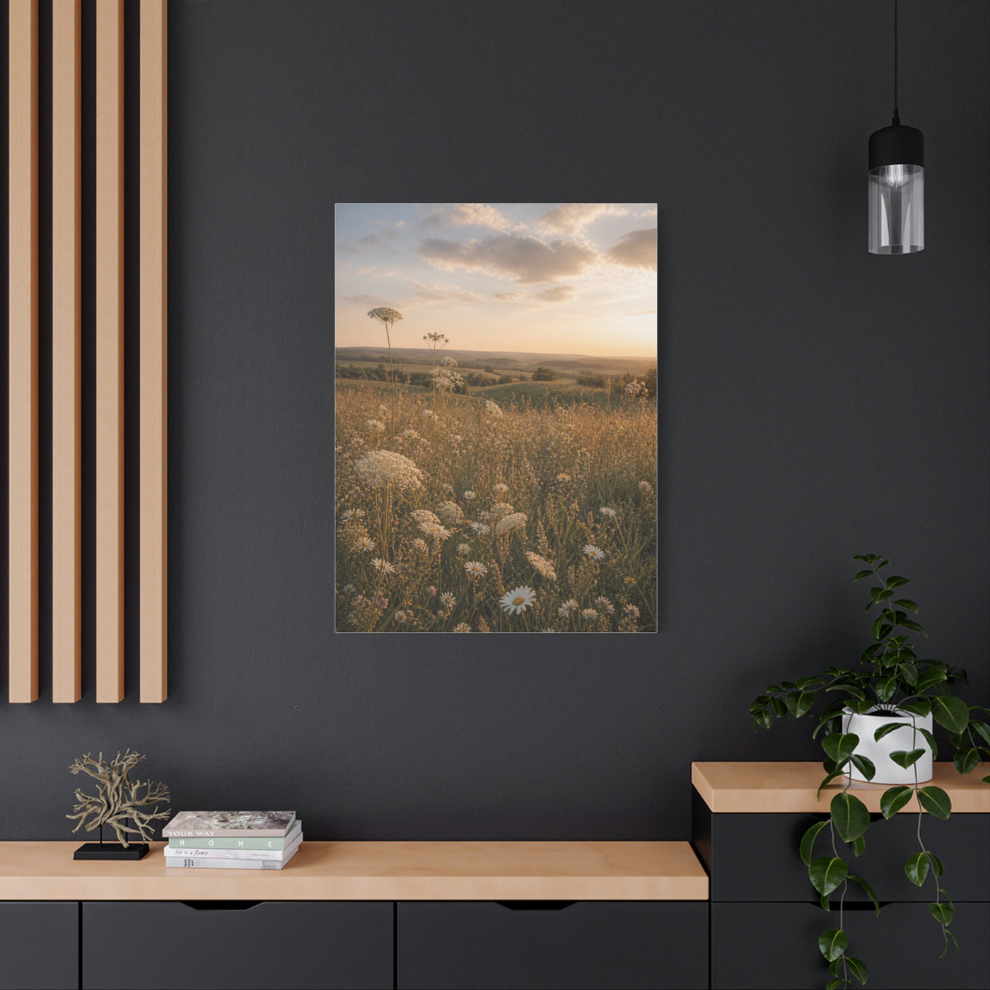 Golden Wildflower Meadow Wall Art & Canvas Print