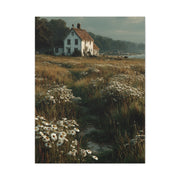 White Farmhouse Wildflower Meadow Wall Art & Canvas Print