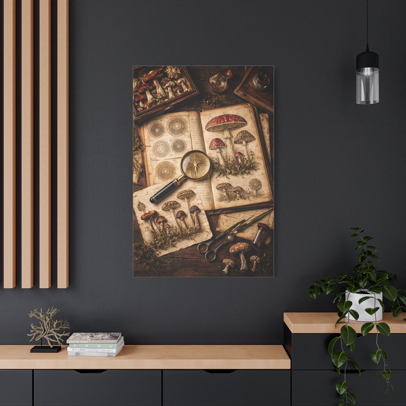 Cabinet-of-Curiosities Mushroom Study Wall Art & Canvas Print