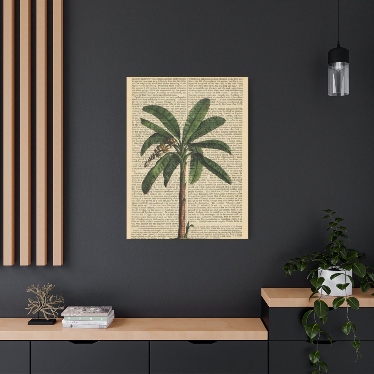 Palm Tree Painting On Vintage Paper Wall Art & Canvas Prints