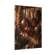 Copper Cookware Rustic Kitchen Wall Art & Canvas Print