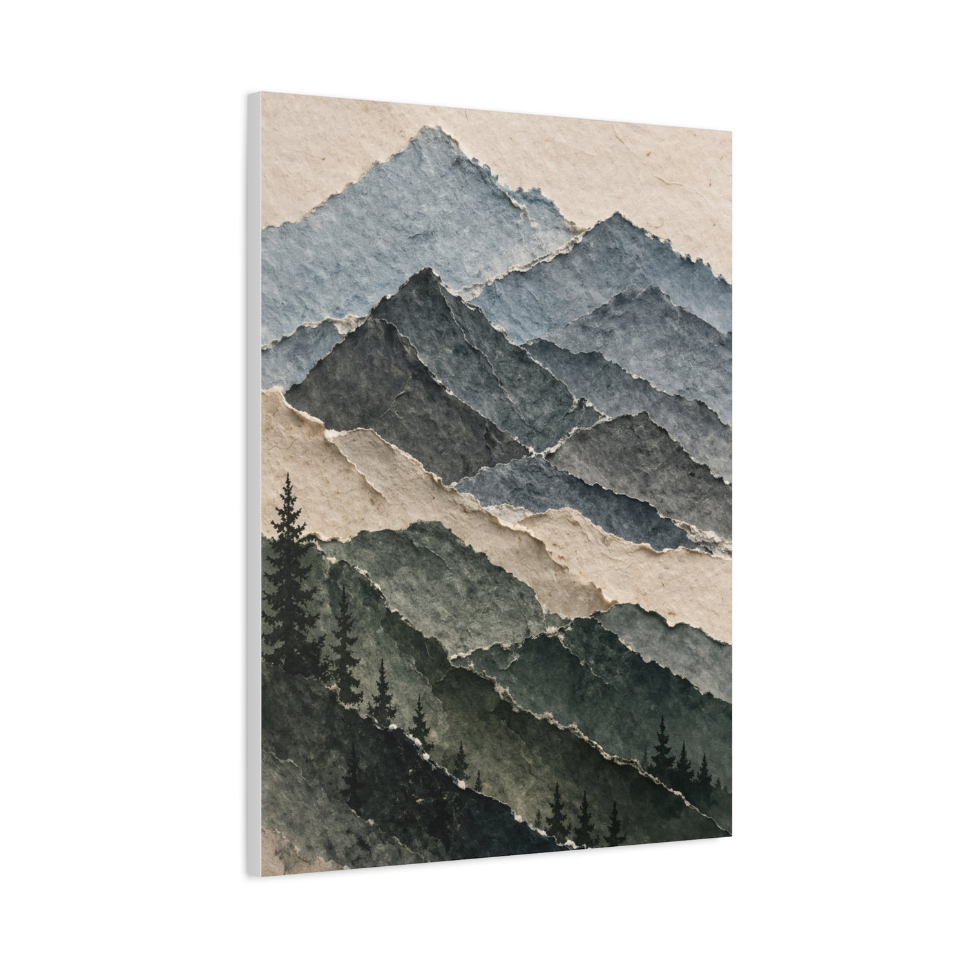 Abstract Layered Paper Mountain Wall Art & Canvas Print