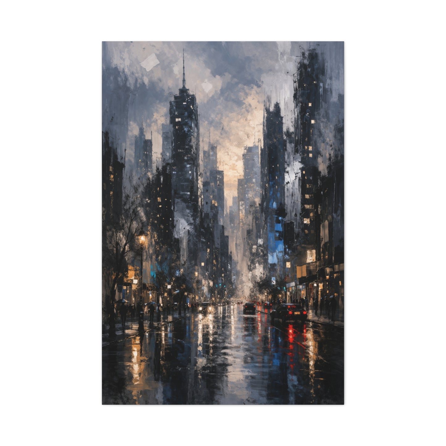 Rainy Cityscape Nights Wall Art & Canvas Print