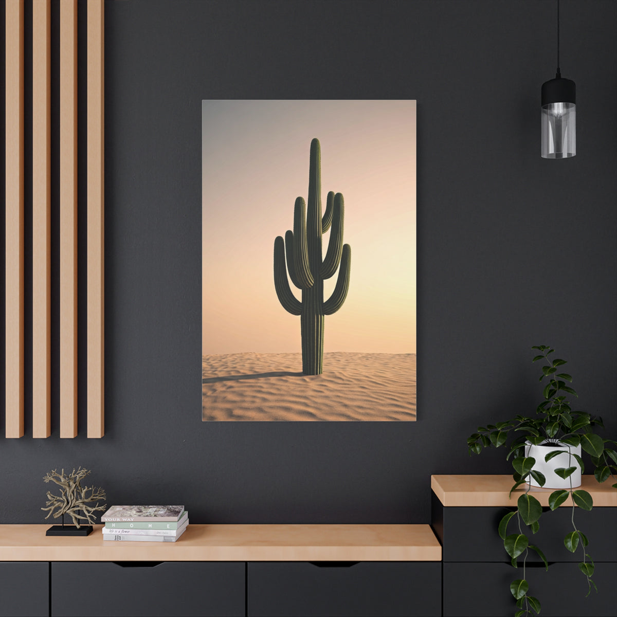 Minimalist Saguaro Desert Sunset Wall Art & Canvas Prints