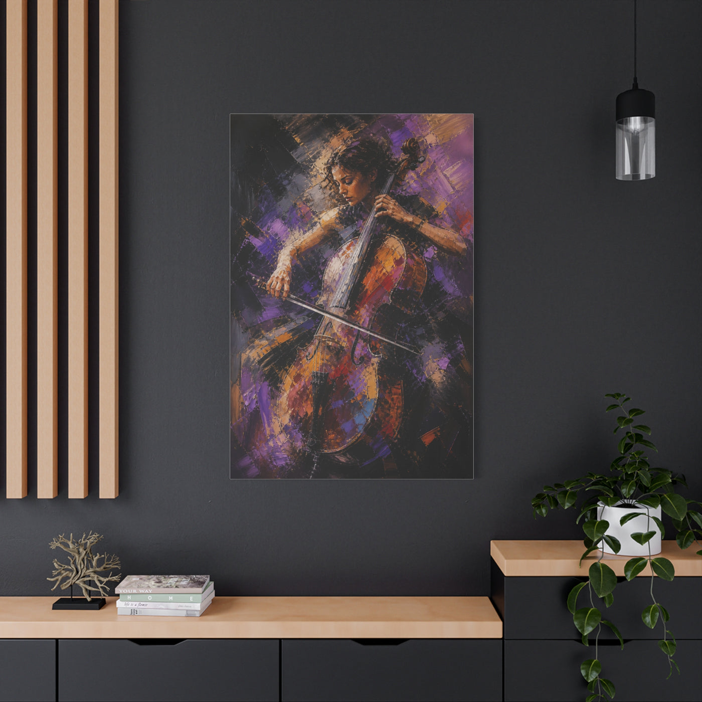 Abstract Cellist Motion Painting Wall Art & Canvas Print