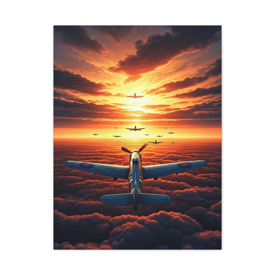 Sunset Flight Above the Clouds Wall Art & Canvas Prints