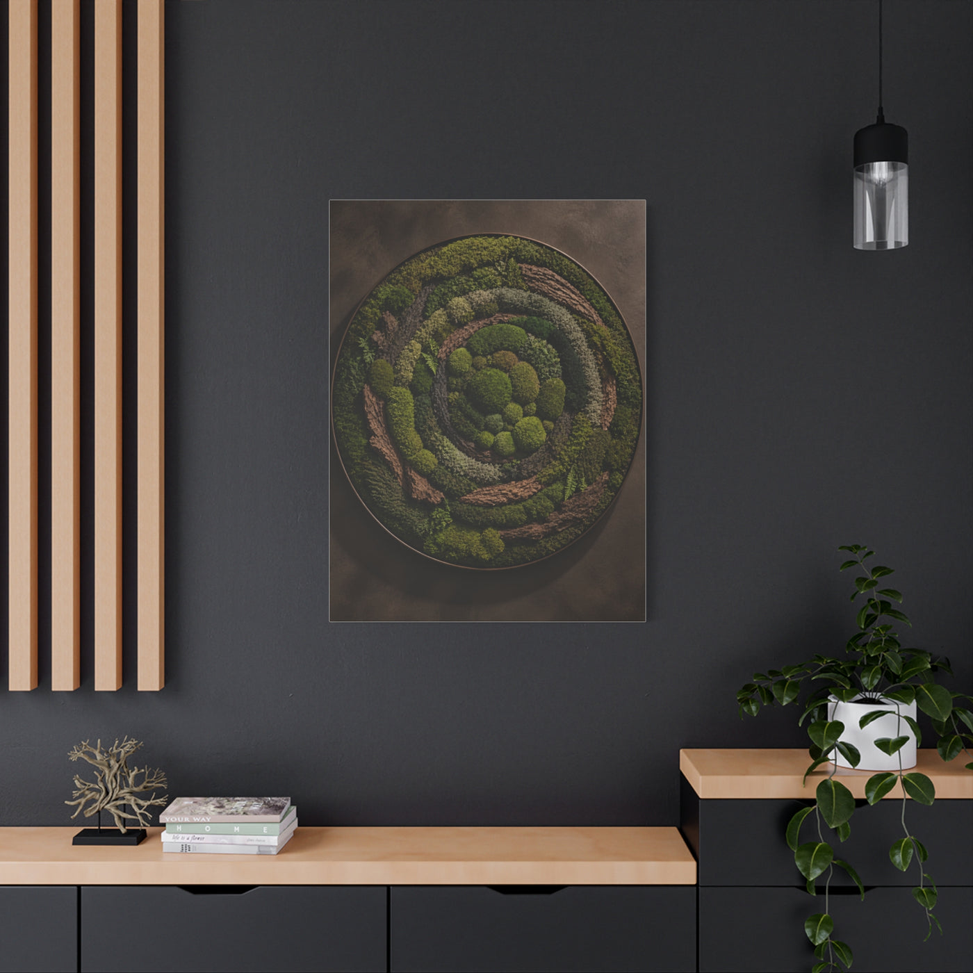 Circular Preserved Moss Relief Wall Art & Canvas Print