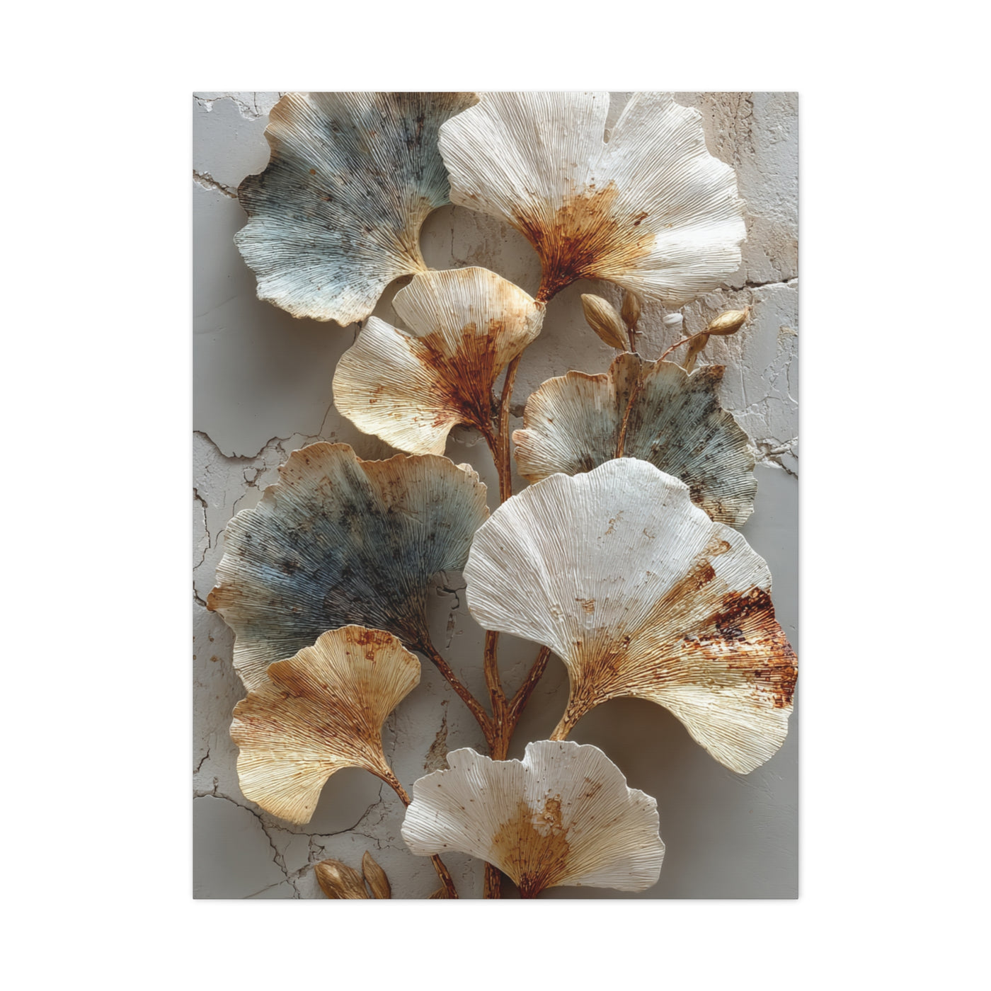 Textured Ginkgo Botanical Wall Art & Canvas Print