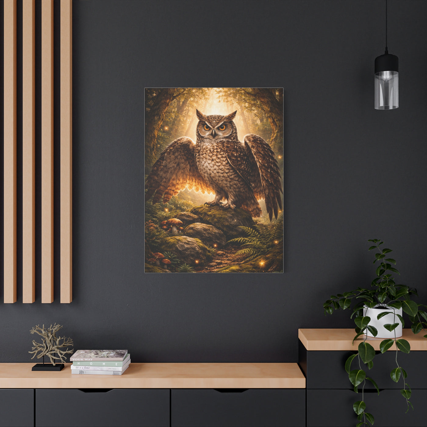 Enchanted Forest Guardian Owl Wall Art & Canvas Print