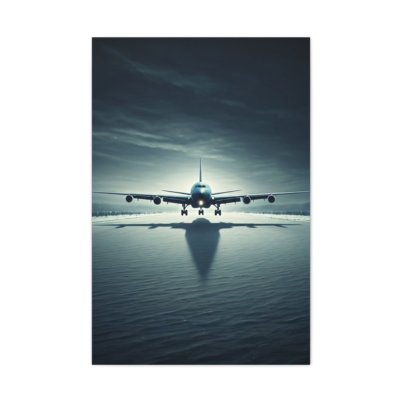 Stormy Runway Jet Arrival Wall Art & Canvas Prints