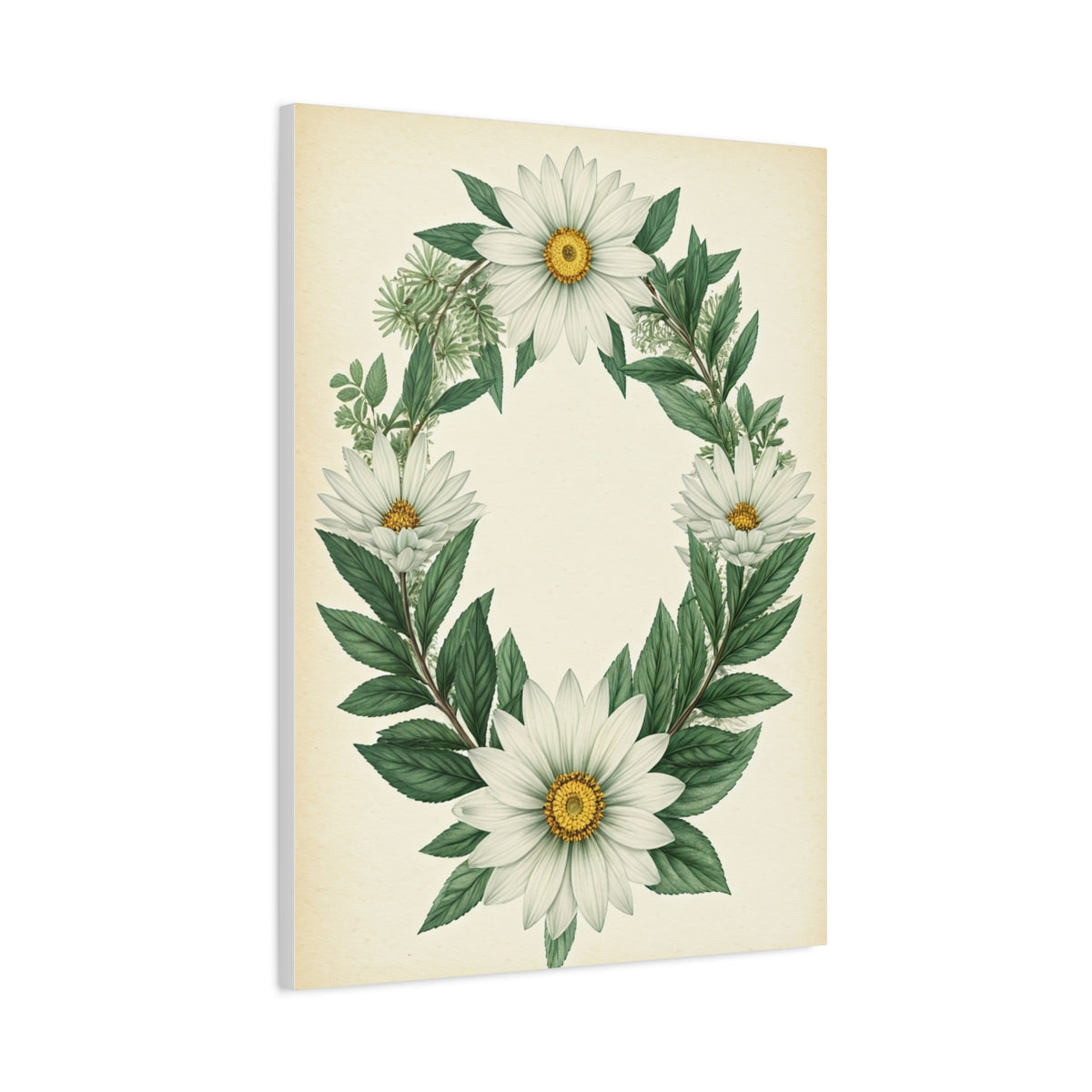 Floral Wreath Illustration Wall Art & Canvas Prints