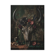 Western Gothic Bull Skull Floral Still Life Wall Art & Canvas Print