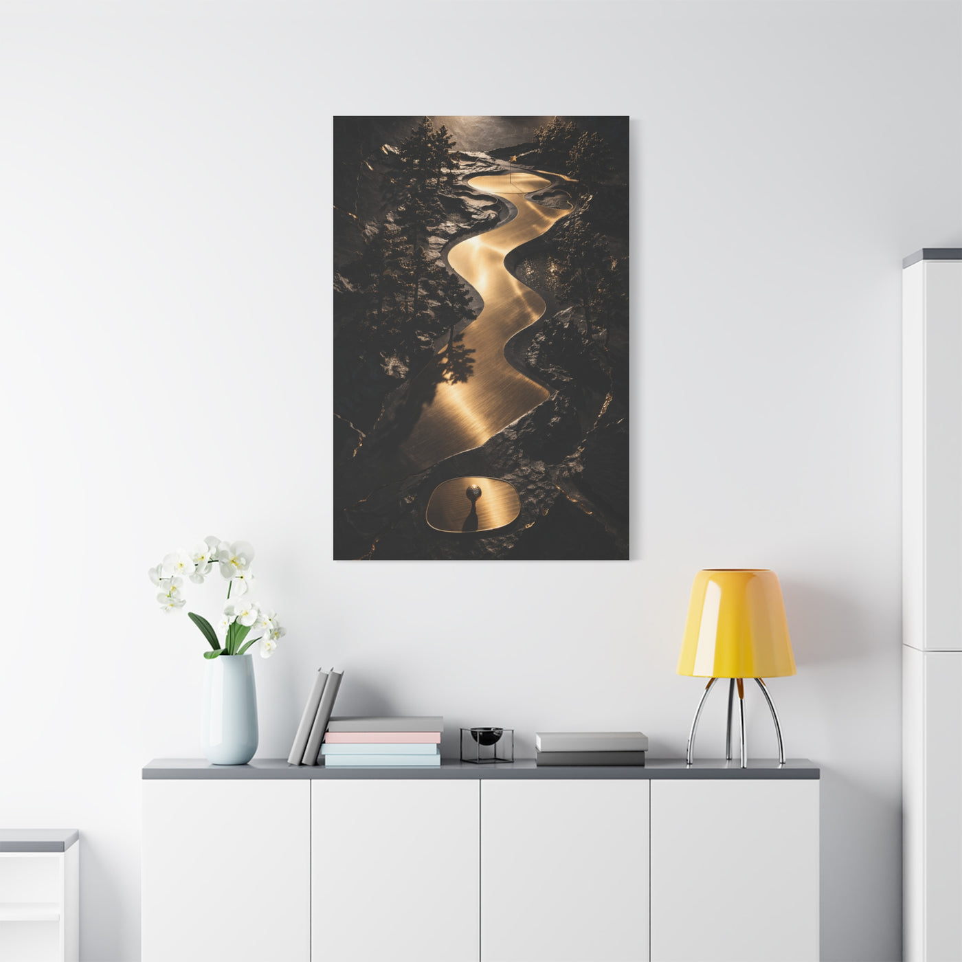 Sculptural Gold Golf Terrain Wall Art & Canvas Print