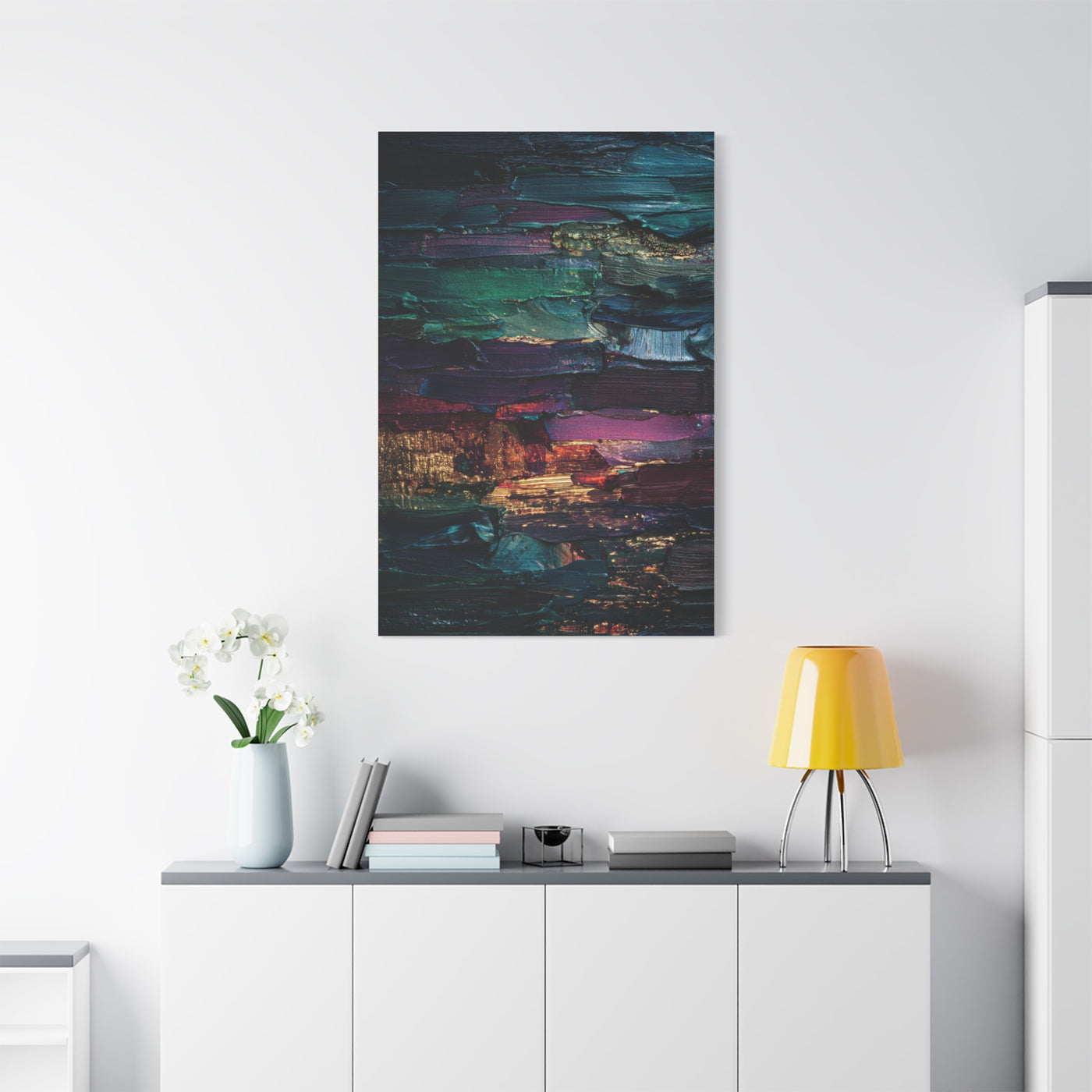 Jewel Tone Textured Abstract Gallery Painting Wall Art & Canvas Print