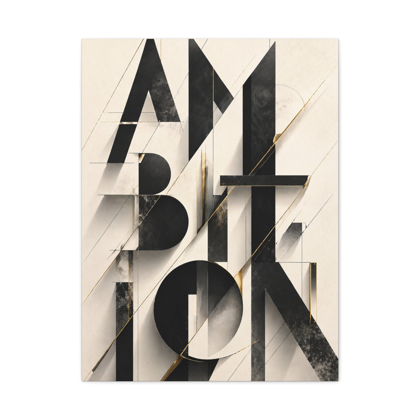 Abstract Ambition Typography Composition Wall Art & Canvas Print