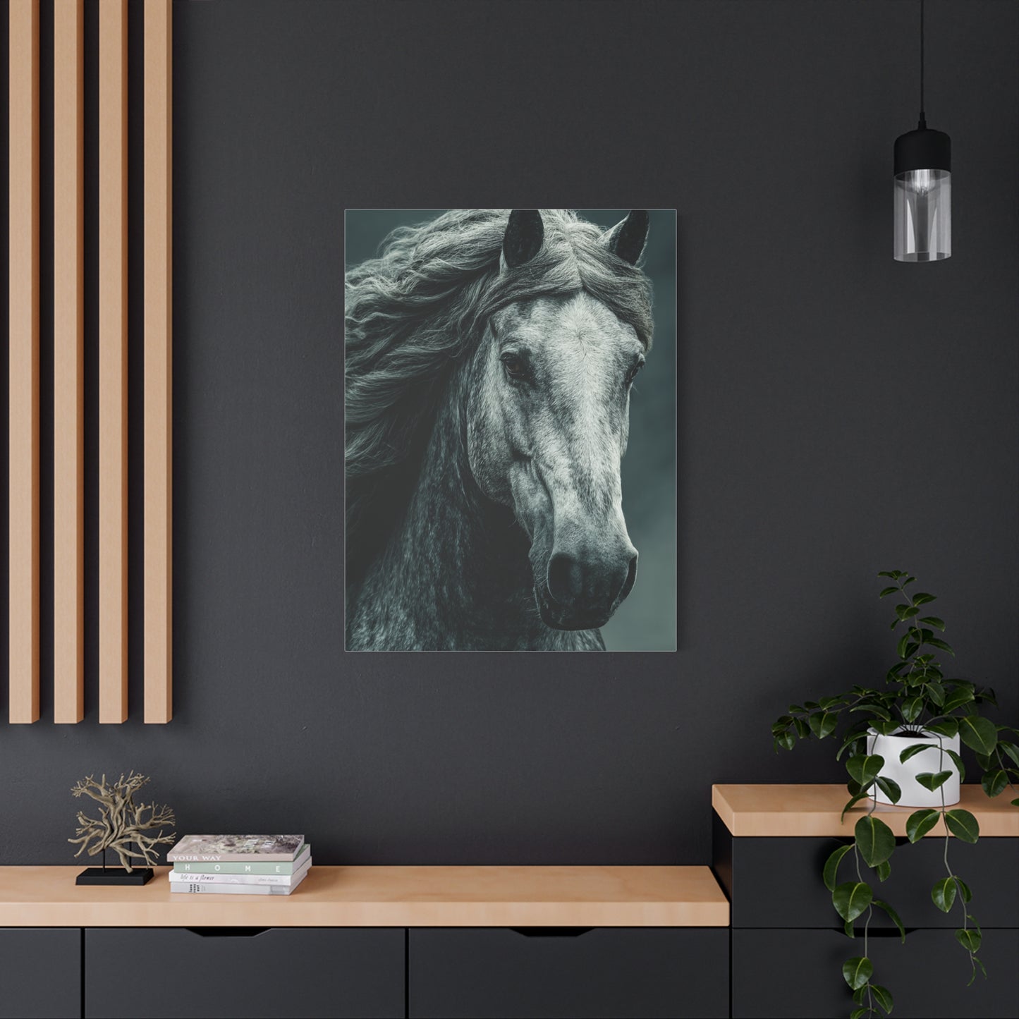 Silver Horse Portrait Wall Art & Canvas Print