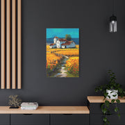 Sunflower Farmhouse Field Landscape Wall Art & Canvas Print