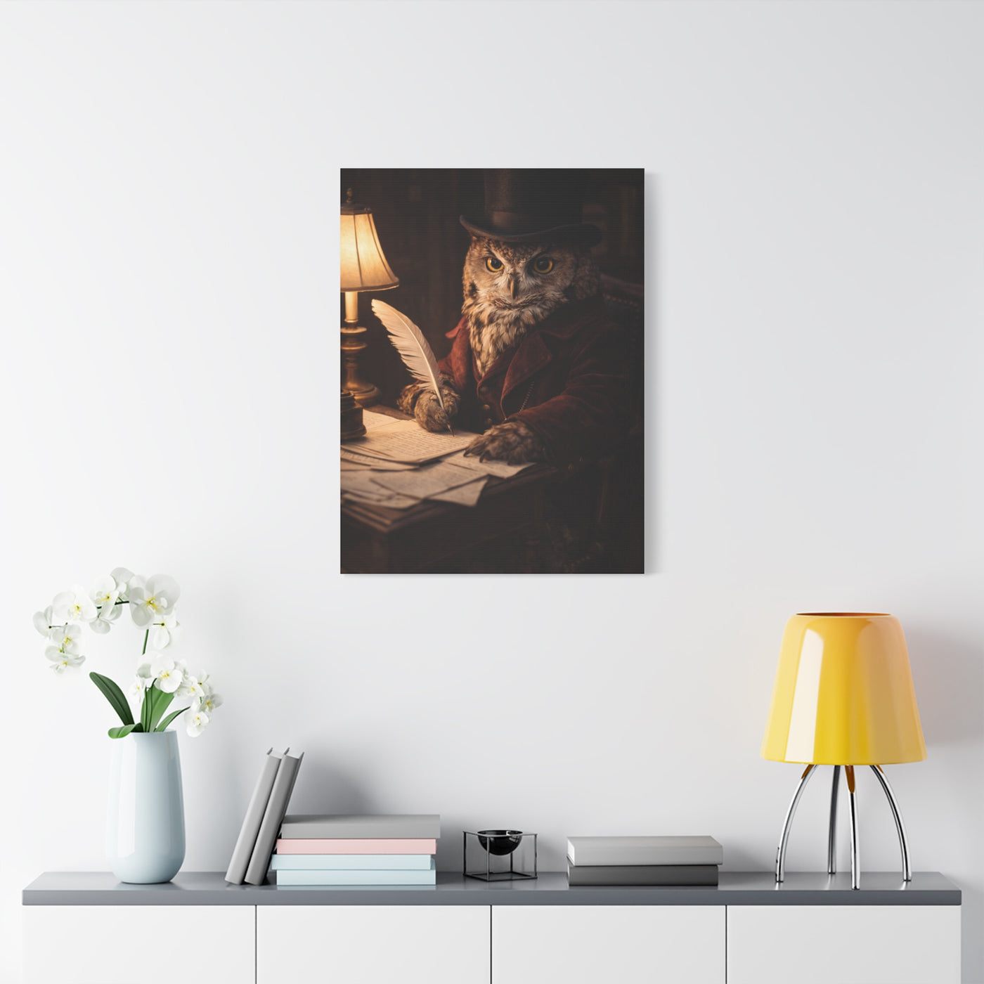 Gentleman Scholar Owl Portrait Wall Art & Canvas Print