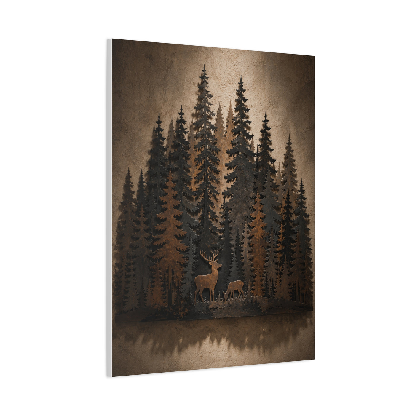 Forest Wildlife Silhouette Scene Trees Wall Art & Canvas Print