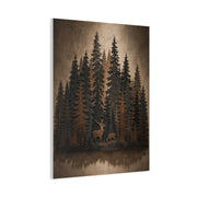 Forest Wildlife Silhouette Scene Trees Wall Art & Canvas Print