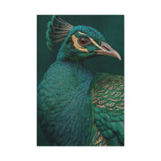 Regal Emerald Peacock Portrait Wall Art & Canvas Print