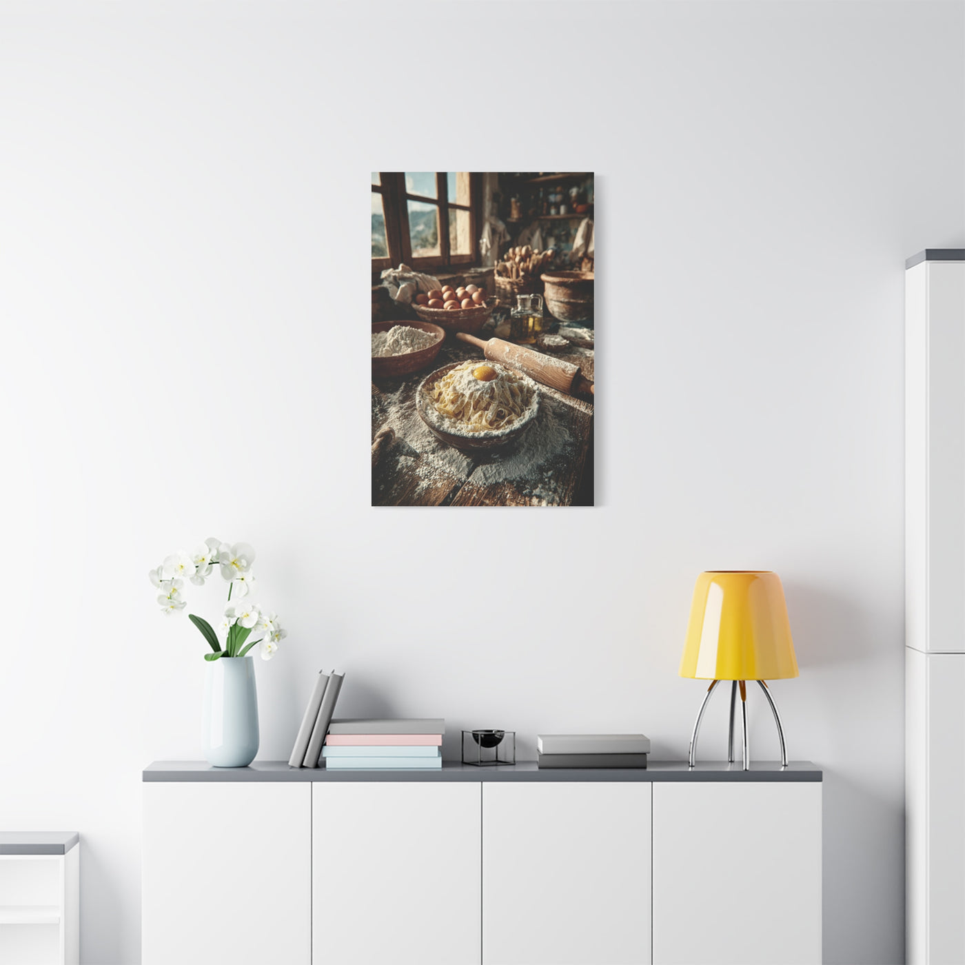 Homemade Pasta Rustic Kitchen Prep Wall Art & Canvas Print